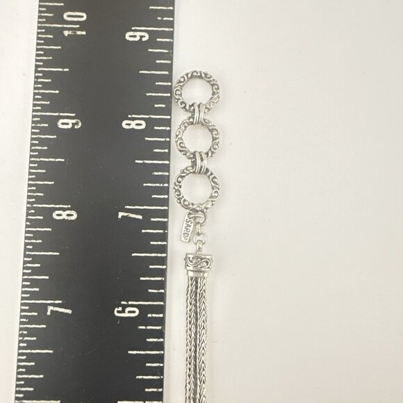 Sarda Sterling Silver Bracelet Granular Foxtail Wheat Pebbled Bali Toggle 925 - Picture 6 of 15